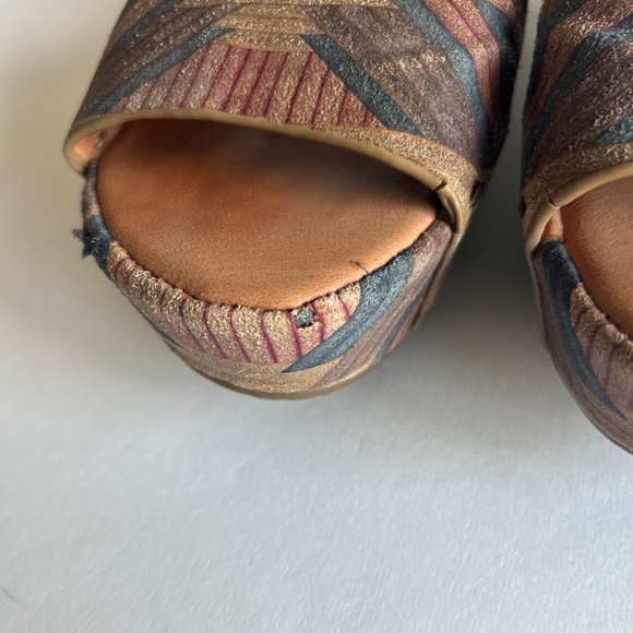 Gentle Souls Forella MulticolorStracked Upper Genuine Leather Lining Wedges - Picture 7 of 16